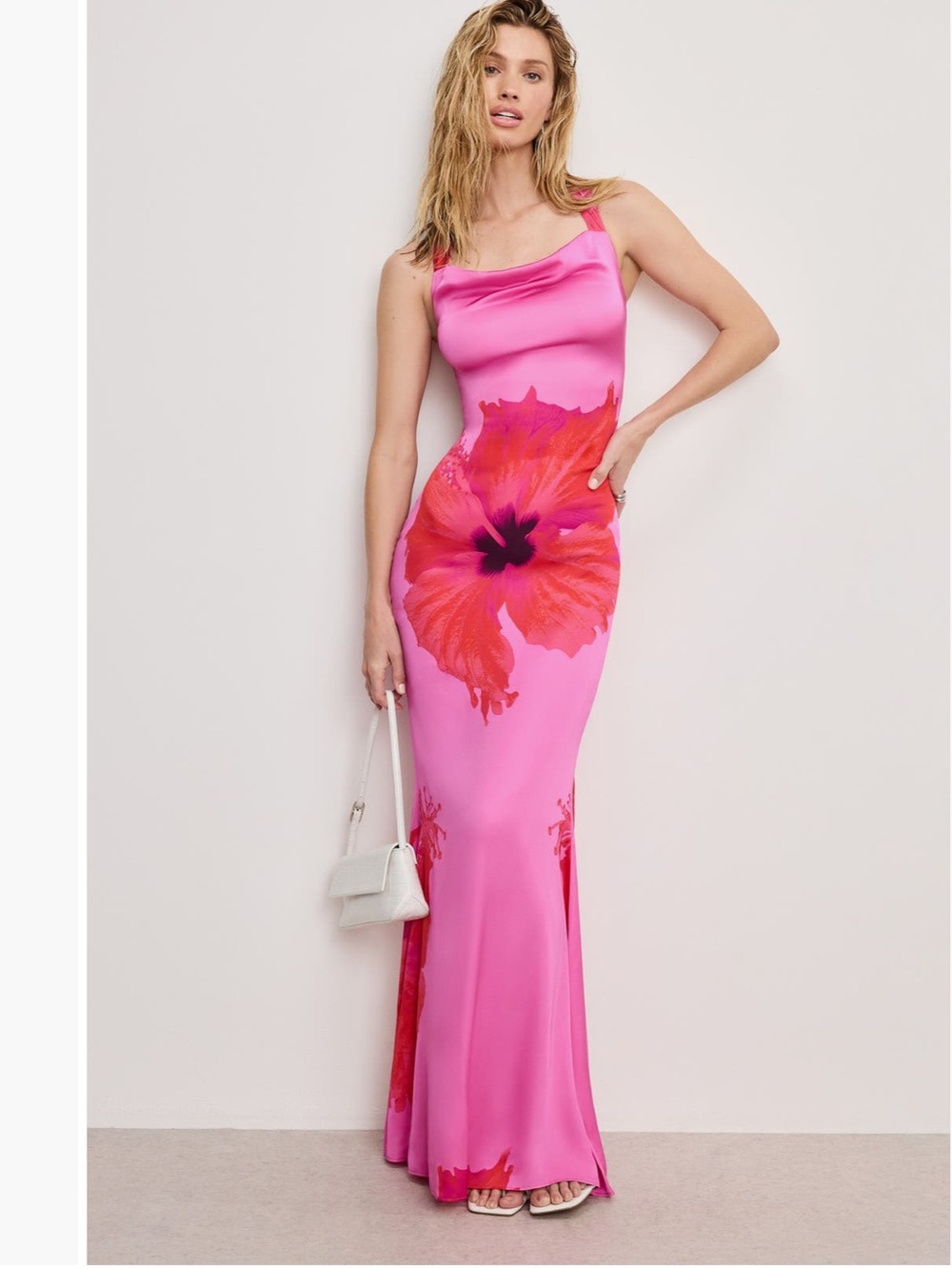 GOOD AMERICAN PINK HIBISCUS DRESS-NEW